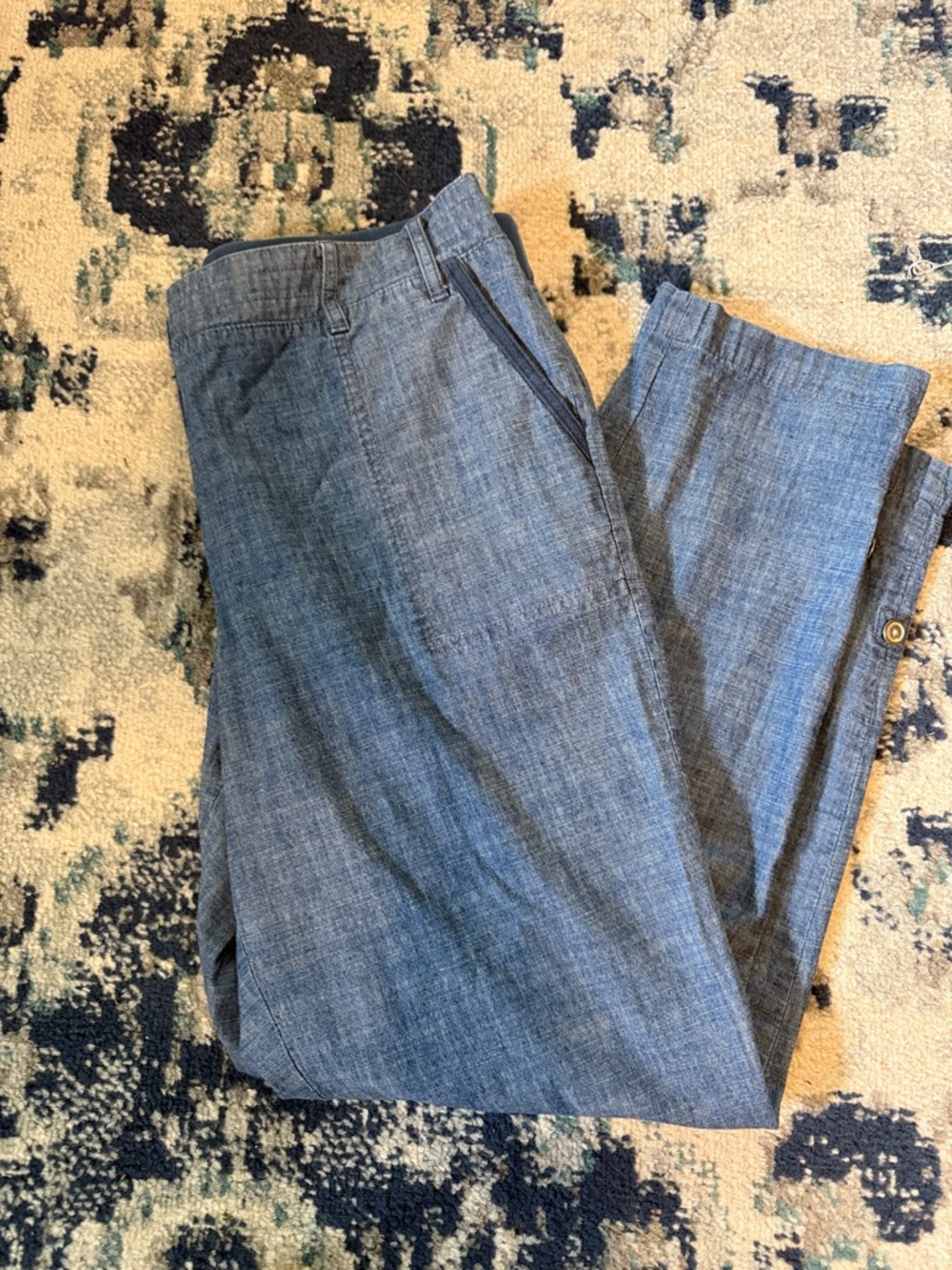 Talbots Light Chambray Dress or Casual Pants - Blue with comfort waist size 10